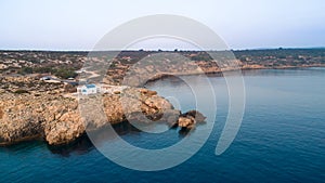 Aerial Agioi Anargyroi Chapel, Cavo Greco, Cyprus