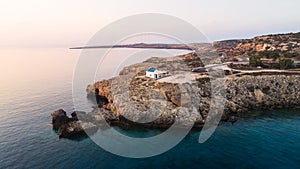 Aerial Agioi Anargyroi Chapel, Cavo Greco, Cyprus photo