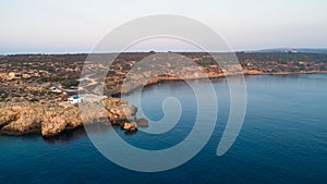 Aerial Agioi Anargyroi Chapel, Cavo Greco, Cyprus photo