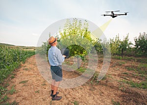 aerial agriculture drone inspection photo