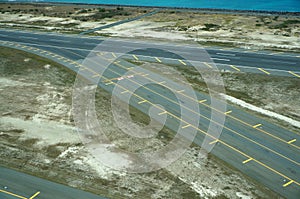 Aerial of Airport Runway at Honolulu International Airport photo