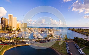 Aerial of Ala Wai Boat Harbor