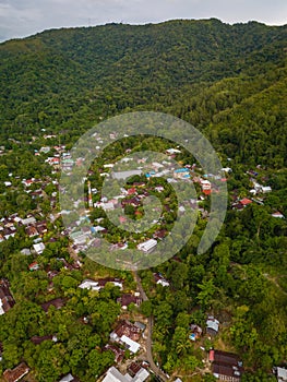 Aerial of Amahusu Village in Ambon, Maluku
