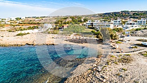 Aerial Ammos tou Kambouri beach, Ayia Napa, Cyprus