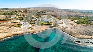 Aerial Ammos tou Kambouri beach, Ayia Napa, Cyprus