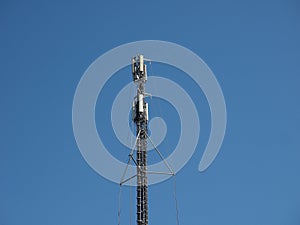 aerial antenna tower over blue sky