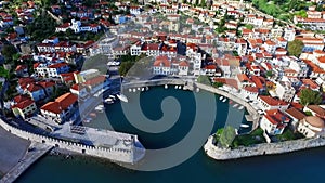 Aerial aspect of Nafpaktos Lepanto town and castle , Greece