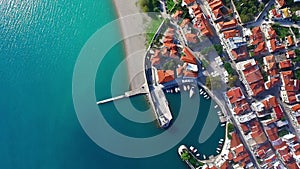 Aerial aspect of Nafpaktos Lepanto town and castle , Greece