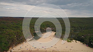 Aerial Australia Sydney Royal National Park Wattamolla Beach April 2018 Overcast Sunny Day 30mm 4K Inspire 2 Prores