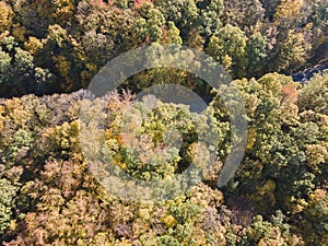 Aerial Autumn landscaape of Vitosha Mountain, Bulgaria