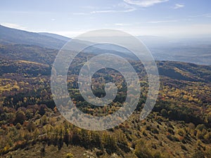 Aerial Autumn landscaape of Vitosha Mountain, Bulgaria