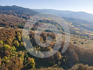 Aerial Autumn landscaape of Vitosha Mountain, Bulgaria