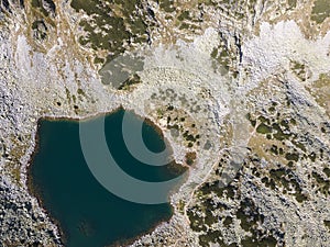 Aerial view of Musalenski lakes,  Rila mountain, Bulgaria photo