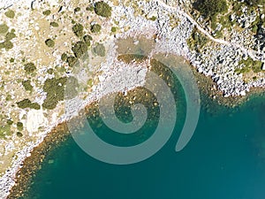 Aerial view of Musalenski lakes,  Rila mountain, Bulgaria photo
