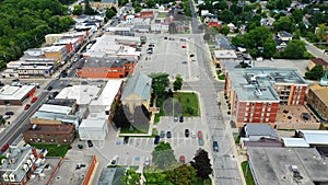 Aerial of Aylmer, Ontario, Canada on a fine day