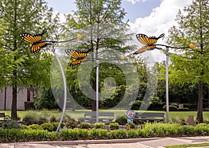 `Aerial Ballet - Monarch` by David B. Hickman, public art in Addison, Texas.