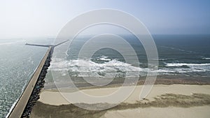 Aerial of a beach in Holland