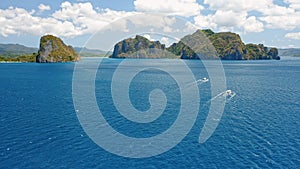 Aerial beach reveal footage on tropical coast at Anse Forbans. Mahe Island, Seychelles