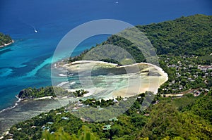 Aerial beach seychelles
