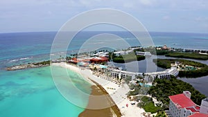 Aerial beach view of a wonderful Caribbean beach