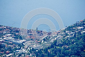 Aerial of the beautiful city of Ascona, Switzerland