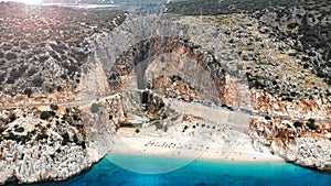 Aerial. Beautiful Kaputas beach with turquoise water, Turkey