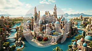 Aerial beautiful shot of LEGOLAND Dubai