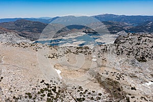 Aerial of Beautiful Sierra Nevada Mountains, California