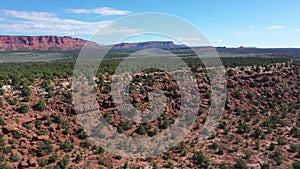 Aerial beautiful southwest red rock desert cliff Kanab Utah 4K