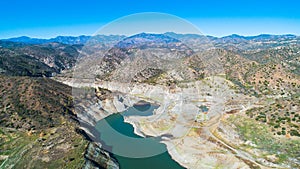 Aerial Kalavasos dam, Larnaca, Cyprus