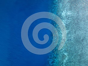 Aerial bird\'s eye view of the reef crest