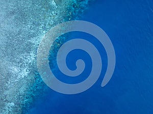 Aerial bird\'s eye view of the reef crest