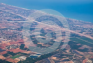 Aerial view on Israel Central Districts and Mediterranean