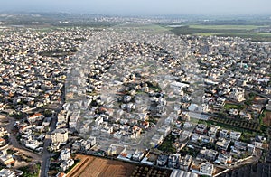The aerial or bird view on Tira. Tira is a predominantly Arab ci