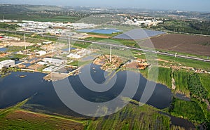 The aerial or bird view on Trans-Israel Highway