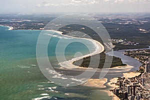Aerial of Boa Viagem beach in Recife, Brasilia photo
