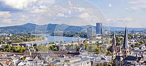 Aerial of Bonn, the former capita of Germany