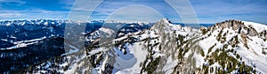 Aerial brauneck ski resort Idealhang Stialm mountain near lenggries - germany alps