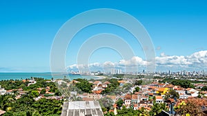 Aerial view of Olinda and Recife in Pernambuco, Brazil