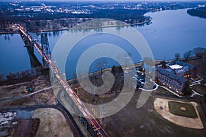 Aerial of Burlington Bristol Bridge Overlooking PA photo