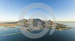 Aerial of Capetown Table Mountain South Africa photo