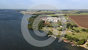 Aerial capture of large food industry close to the tiete river