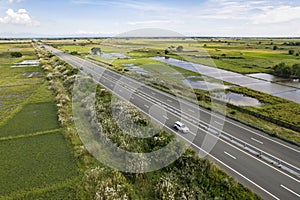 Aerial of Central Luzon Link Expressway , better known by its acronym CLLEX, stretching from La Paz, Tarlac to Nueva Ecija
