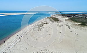 Aerial at Chatham, Cape Cod Showing Lighthouse Beach and Monomoy photo
