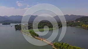 Aerial China Hangzhou West Lake September 2019 Sunny Day 4K Mavic Pro