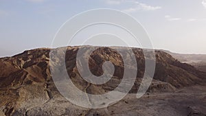 Aerial Cinematic Top Shot- Desert Landscape - Israel - Negev