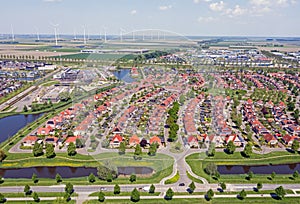 Aerial from the city Dronten in Flevoland the Netherlands photo