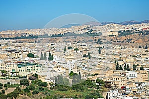 Aerial from the city Fes Fez in Morocco