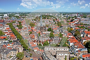 Aerial from the city Gouda in Zuid Holland the Netherlands photo