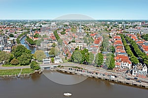 Aerial from the city Gouda in Zuid Holland the Netherlands photo